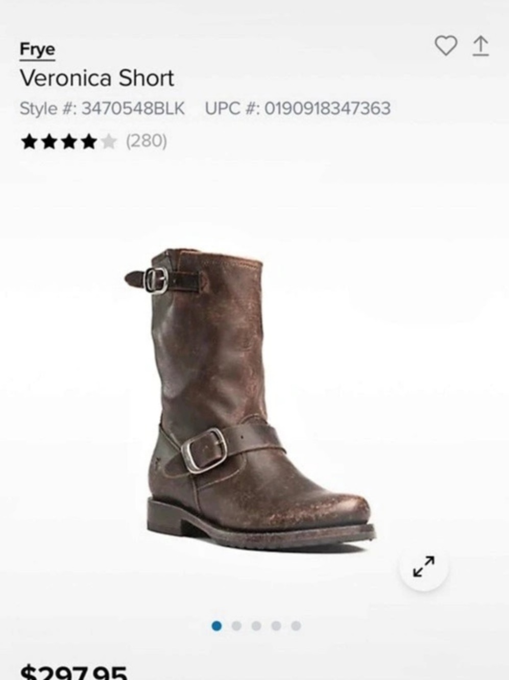 Frye Veronica Short Leather Moto Boots in Brown